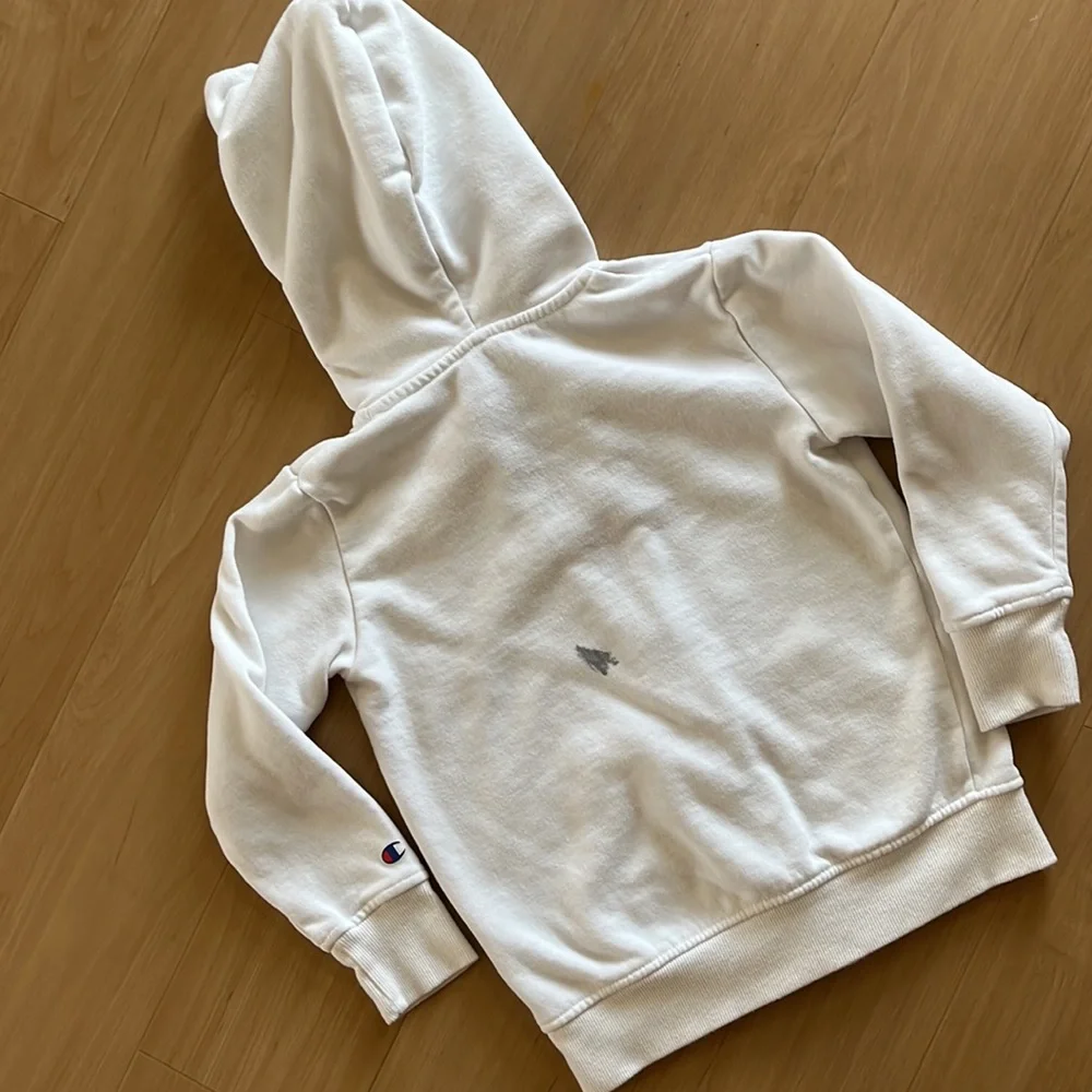 🎄CHAMPION GIRLS WHITE & PINK HOODIE SIZE 5